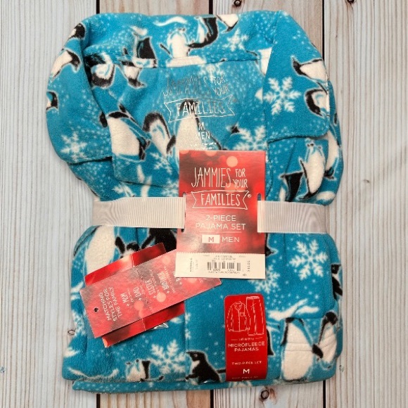 Jammies For Your Families Other - Kohls Mens Microfleece Pajama PJ Set  2 pcs. Blue Penguin Medium M